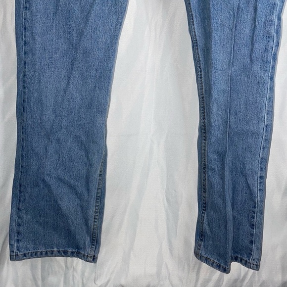 Levi's 505 Jean Straight Leg Regular Fit High Rise Zipper Fly Demin Blue Jeans - Picture 8 of 9